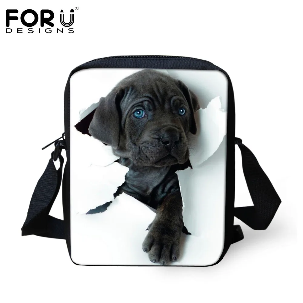 FORUDESIGNS Customize Women Messenger font b Bags b font Cute Pet Cat Dog Printing Shoulder font