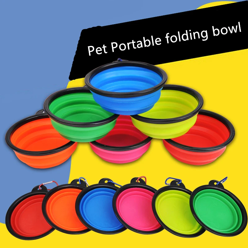 

1PC Folding Silicone Dog Bowl Outfit Portable Travel Bowl For Dog Feeder Utensils Small Mudium Dog Bowls Pet Accessories