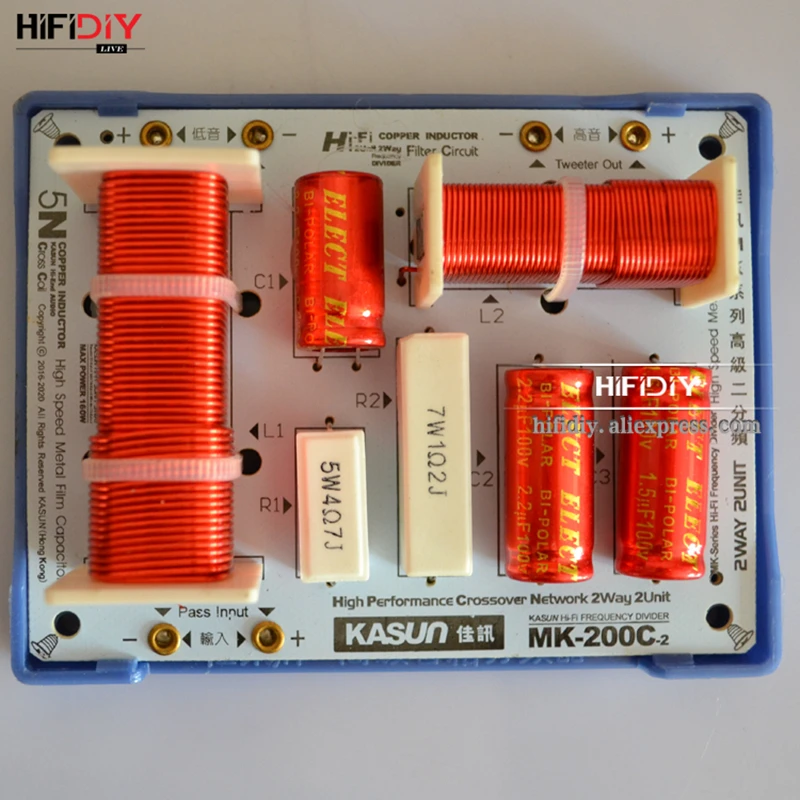 HIFIDIY LIVE Hi-Fi динамик s аудио кроссовер с делителем частоты фильтры 2Way 2 динамик твитер+ басовый блок MK-200C