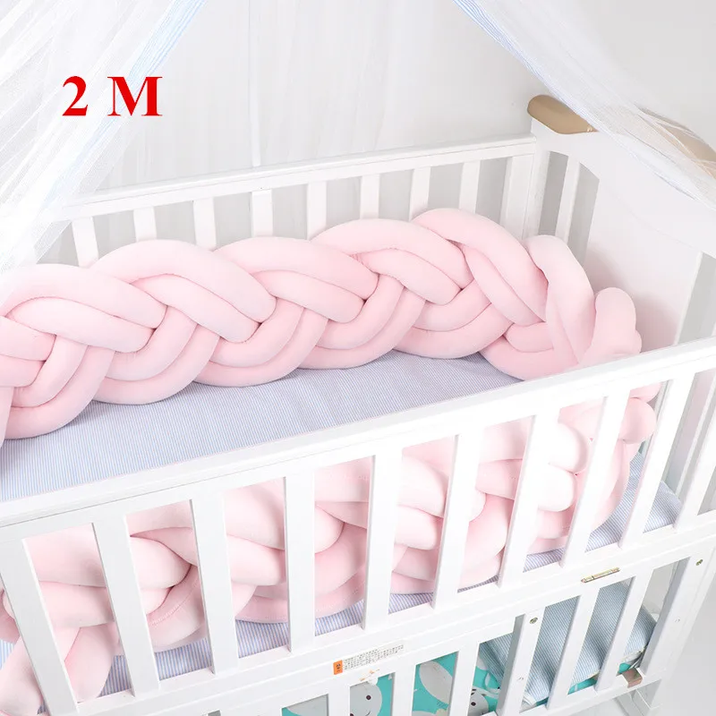 Одежда для новорожденных для детской кроватки, Tour De France горит Bebe Tresse детская кроватка бампер/бамперы в бампер для детской кроватки тесьмой кровать Nodic узел детской комнаты - Цвет: baby bumper Pink 2M