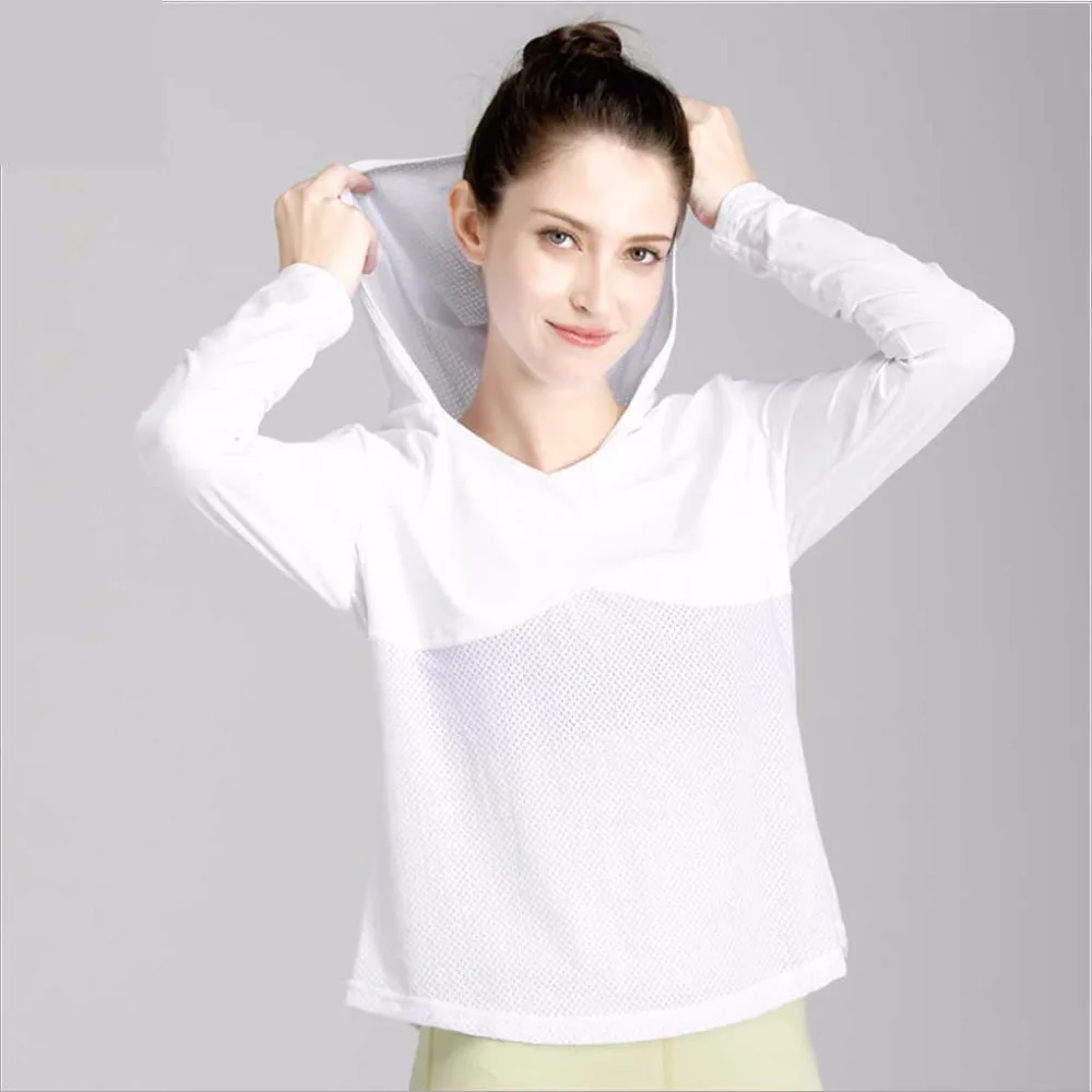 

SzBlaZe Mesh Design Brathable Running Shirt Spring Long Sleeve Top For Yoga Running Workout Gym Activewear