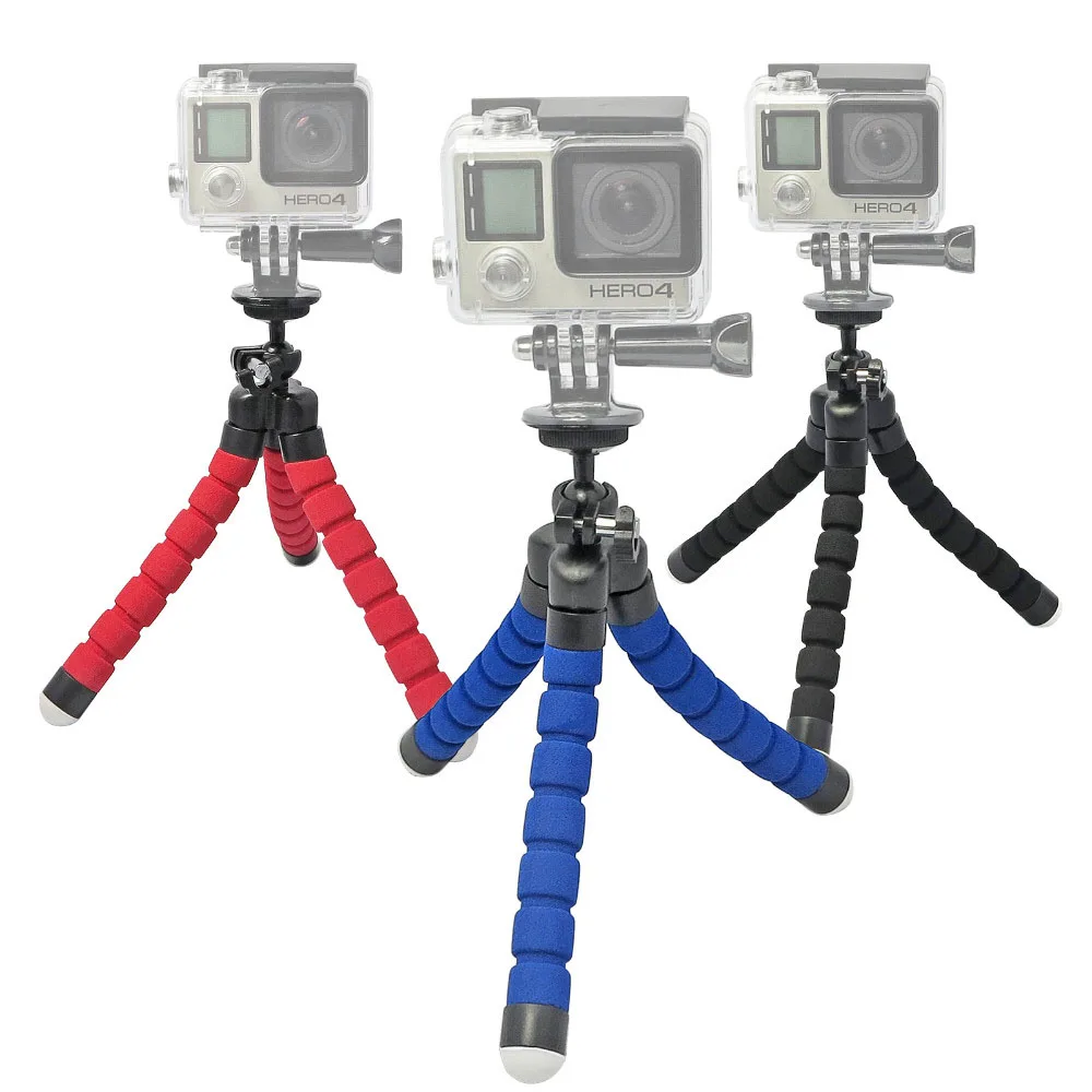 Универсальный мини-штатив с гибкими поролоновыми ножками Осьминог для GoPro Hero 4, аксессуары для SLR DSLR DV камеры, держатель для маленькой камеры