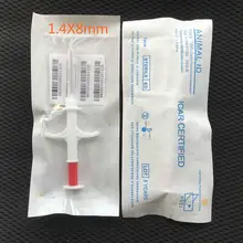 60 шт./лот 134,2 кГц ISO FDX-B, верхняя одежда для детей с рисунком собаки 2,12*12 мм ПЭТ микрочипы шприц-транспондер идентификации животных имплантируемые шприц для впрыскивания