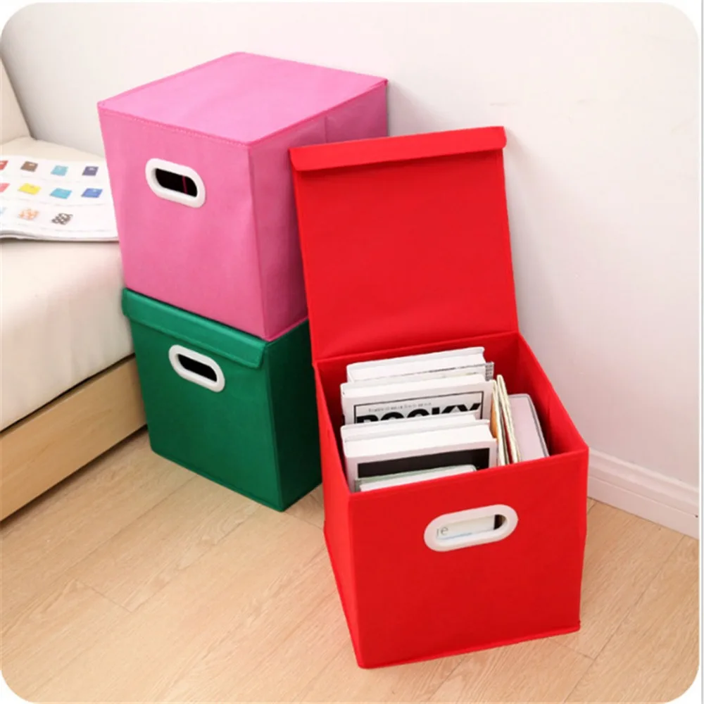 

Best Sale Spinning Cloth Folding Cover Storage Box With Handle Storage Box Finishing Clothing Wholesale Storage Racks And Basket