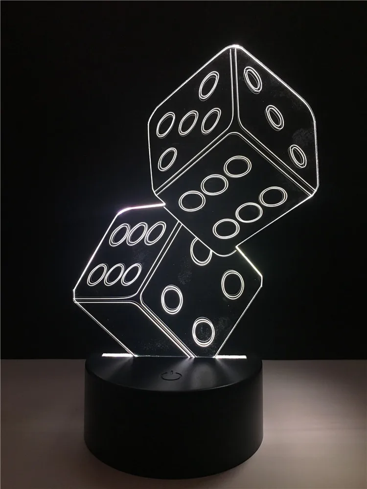 

Dice Shape 3D Illusion Lamp Multicolor LED Desk Table Night Light with Smart Touch Button & Remote Control Colors Changing Decor