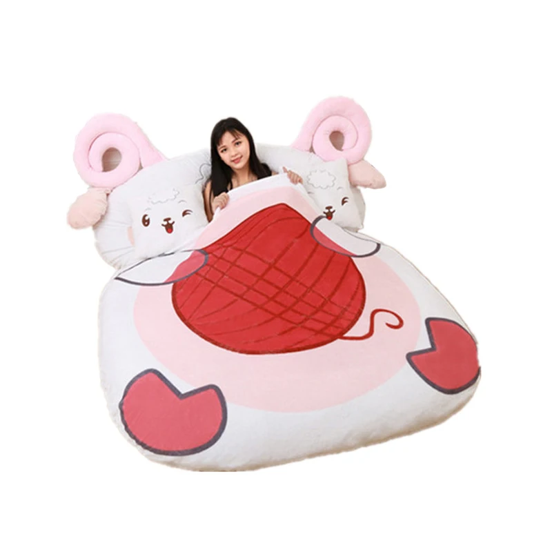 Fancytrader Giant Stuffed Animal Sheep Bed Soft Plush Beanbag Mattress Sofa Mat