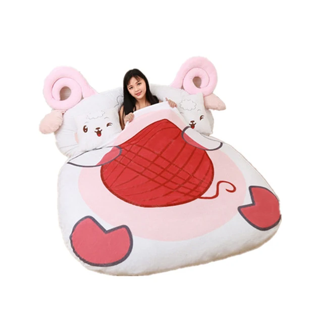 Fancytrader Giant Stuffed Animal Sheep Bed Soft Plush Beanbag Mattress