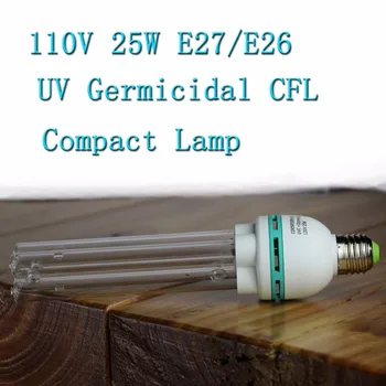 

Household UVC Germicidal CFL Lamp Bulb E27 E26 Screw Socket with Ballast Use with upto 40 sq. m. (450 sq. ft.) 120Volt 25Watt