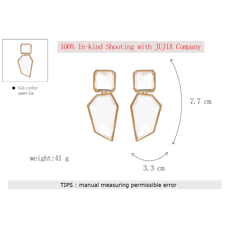 JUJIA, модное ювелирное изделие для женщин, хорошее качество, Za, кристальная полимерная серьга, винтажные массивные Висячие серьги для женщин, ювелирное изделие