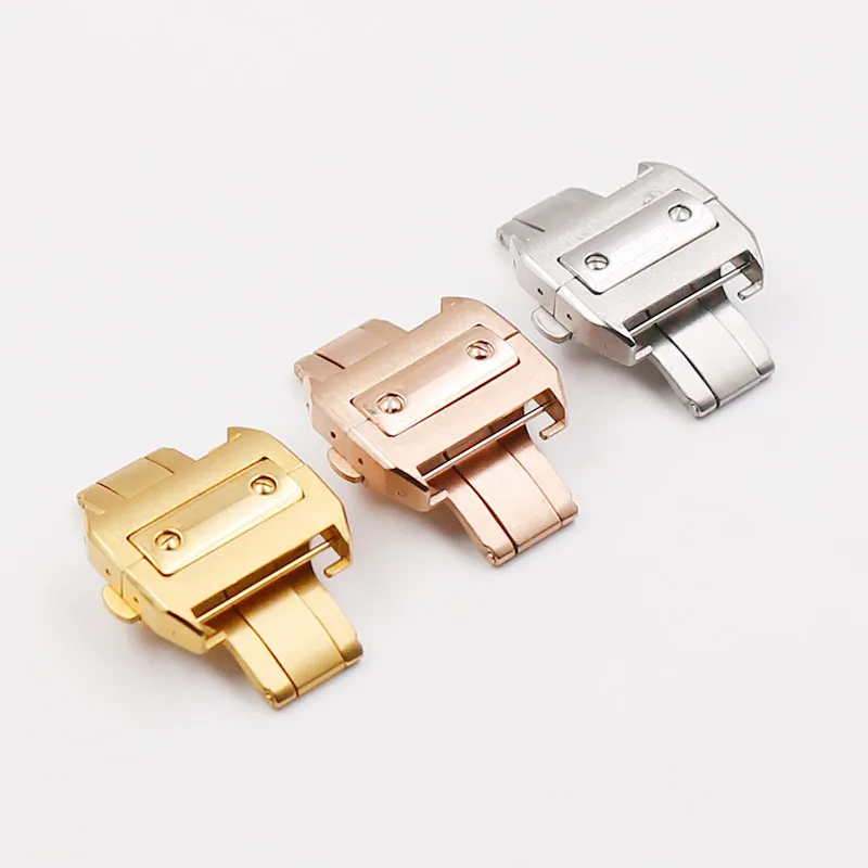 

Watch accessories for Cartier Santos buckle steel buckle 18mm21mm watch buckle Lime Santos double button butterfly buckle