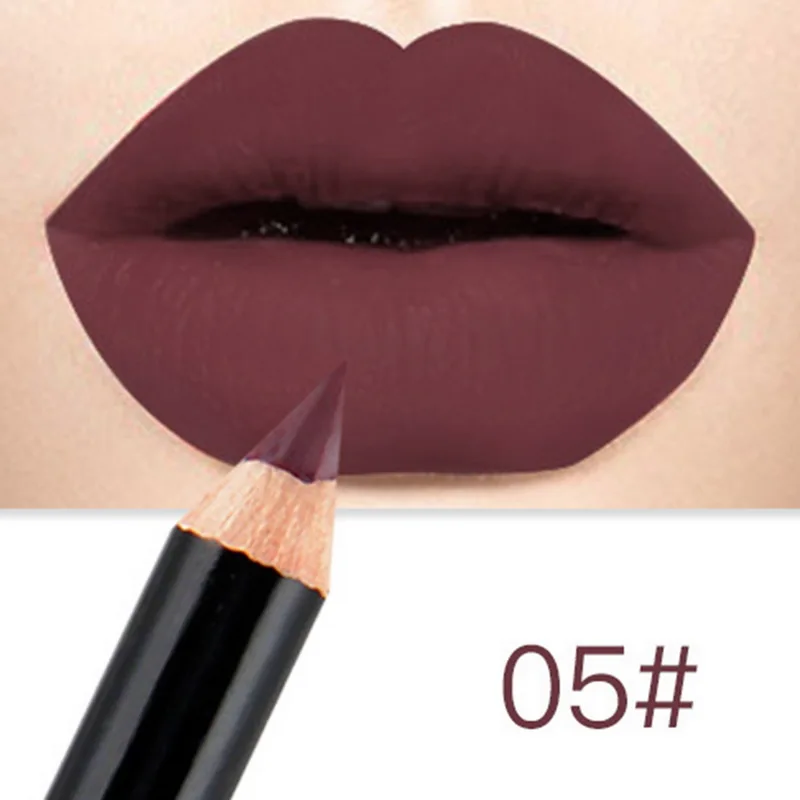 red lipliner Мисс Роуз матовый помада 2 в 1 водостойкий лайнер для губ Batom mate Помада карандаш сексуальные красные губы оттенок контур стойкий макияж румяна - Цвет: red lipliner