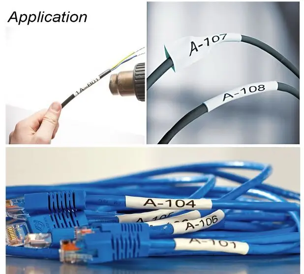 Labelife 2 упак. hse-231 черный на белом Совместимость Брат печати термоусадочные трубки предназначен для mark Кабели Волокно и провода