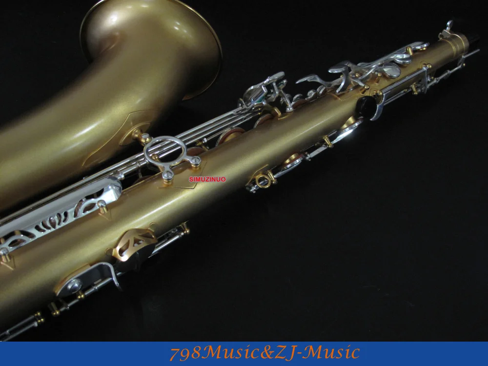 Профессиональный атласный золотой и ключи с серебристым напылением Tenor sax High F# саксофон с Чехол