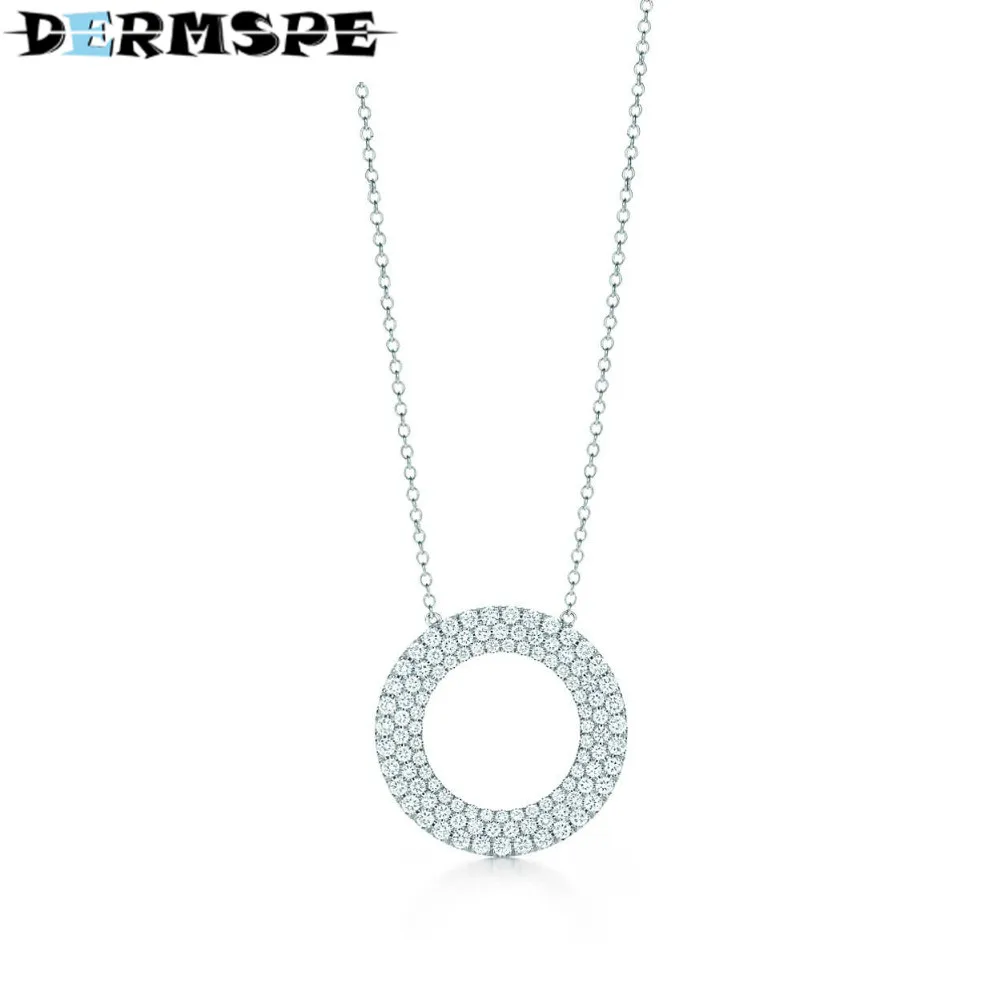 

DERMSPE S925 TiffanySilver Three-row Circle Pendant 925 Sterling Silver Pendant Clavicle Ms. Clavicle Necklace
