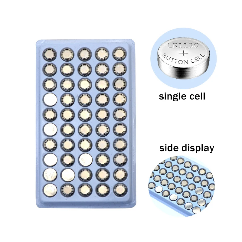 100 шт AG10 LR54 щелочные батарейки для монет 1,55 V SR54 389 189 LR1130 SR1130 кнопочные батареи для часов игрушки дистанционного управления