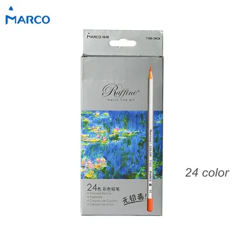 

24 color pencils Marco Oil base pencil Art supplies Fine crayons drawing for secret garden Stationery lapices de colores 6915