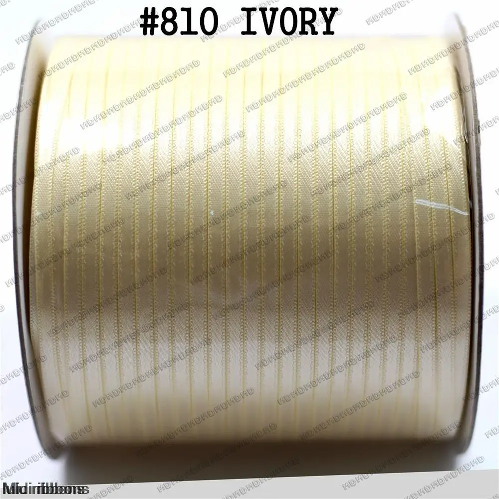 500 ярдов/рулон 3 мм Двусторонняя атласная лента сплошного цвета DIY аксессуары для