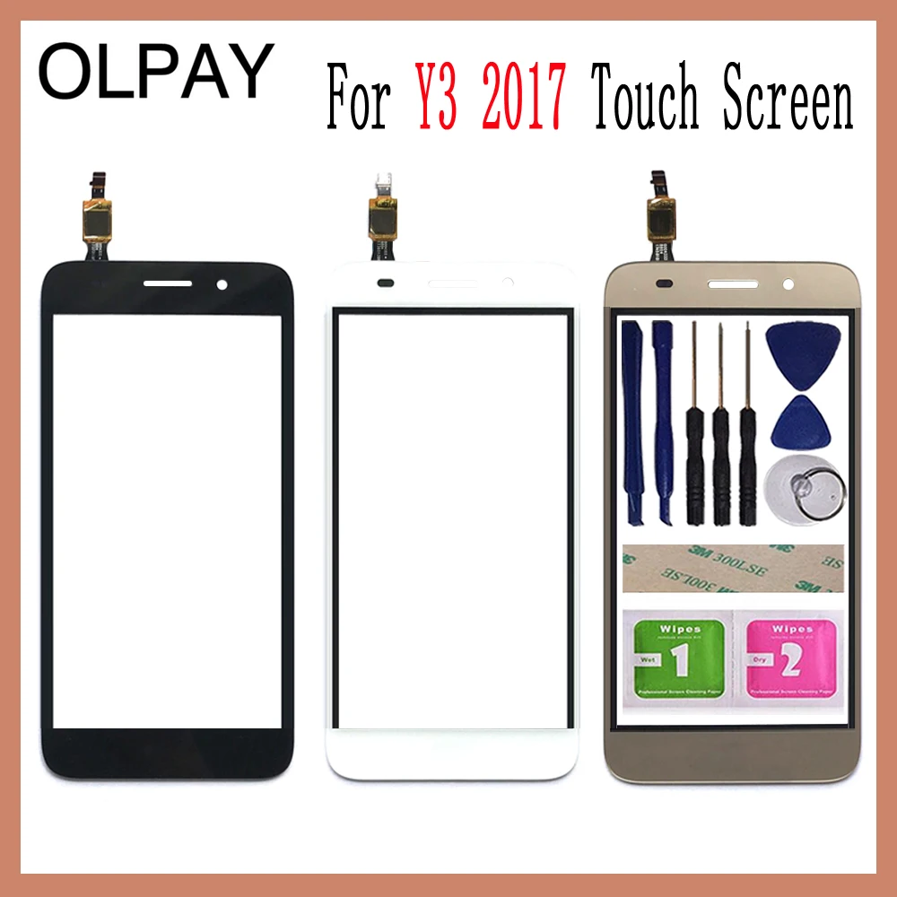 

OLPAY 5.0" Touch Glass Panel For Huawei Y3 2017 CRO-U00 CRO-L02 CRO-L22 Touch Screen Digitizer Glass Sensor Tools