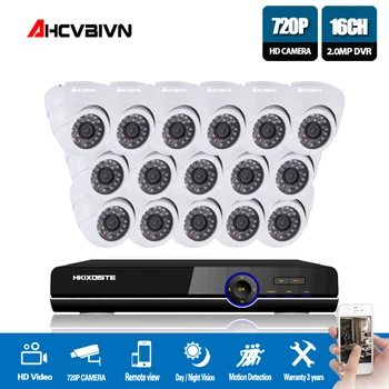 

16CH Surveillance System 16 720P Indoor Security Camera 16CH CCTV DVR Video Surveillance Easy Remote View Hard Disk optional