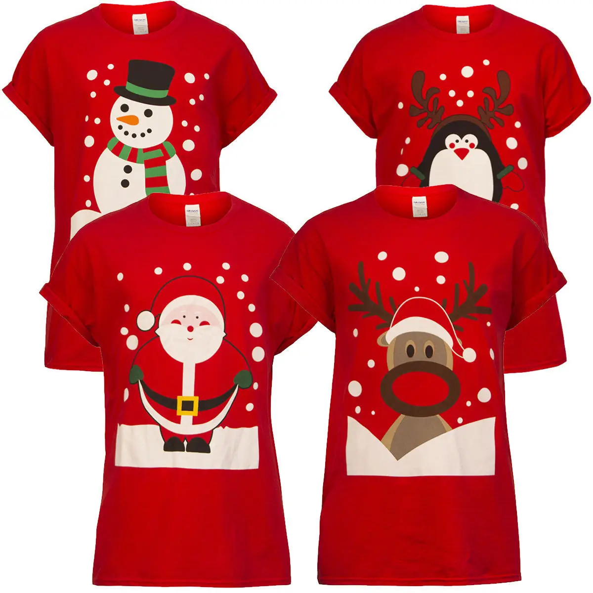 Зимняя теплая Одинаковая одежда для всей семьи; Мужская и Женская рождественская футболка унисекс с принтом Xmax; Рождественский топ с изображением Санта-Клауса, оленя, снеговика