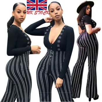 

Women's Clubwear Trousers Bodycon Party Suspender Flared Pants