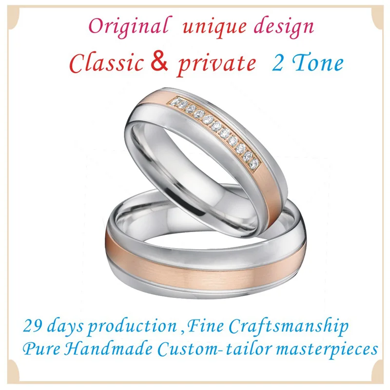 custom annversary mens wedding band titanium rings pair sets alliances silver gold color promse couples rings for women (6)