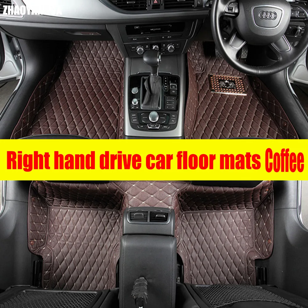 

ZHAOYANHUA Right hand drive car car floor mats special for Audi A4 B5 B6 B7 B8 allraod Avant 6D car-styling carpet floor liners