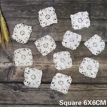 

5PCS Glitter Silver White Cotton Crochet Flowers Lace Applique Patch Wedding Veil Guipure Dress DIY Sewing Trim Embellishments