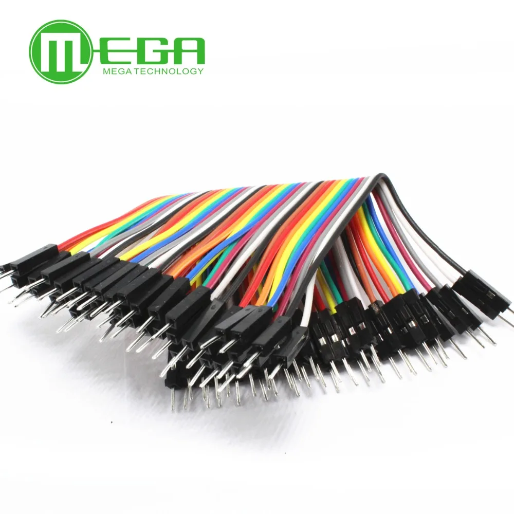 

1Row 40pin 10cm 2.54mm 1pin 1p-1p male to male jumper wire Dupont cable