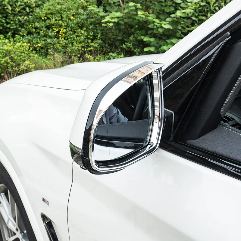 

For BMW X3 G01 X4 G02 2018 2019 ABS Plastic Chrome Car rearview mirror block rain eyebrow frame Cover Trim