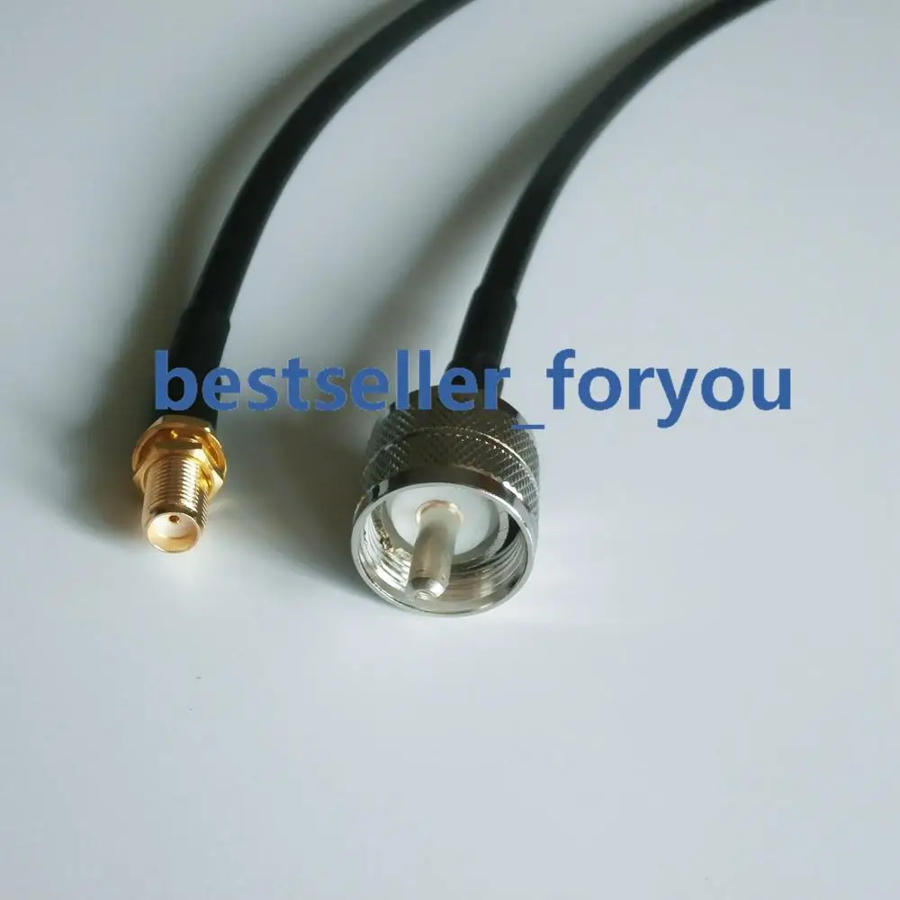 

SMA Female to UHF Male PL259 PL-259 RF Straight Pigtail Jumper RG58 Cable 50cm