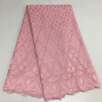 

French Net Lace Fabric 2019 cotton lace african guipure lace fabric with embroidery mesh tulle cord pink lace fabric wedding