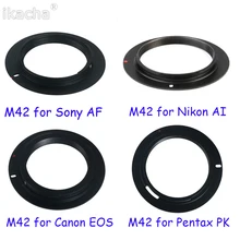 M42 adaptador de lente de metal parafuso montagem anel lente para canon eos para nikon ai para sony af para pentax pk acessórios da lente da câmera
