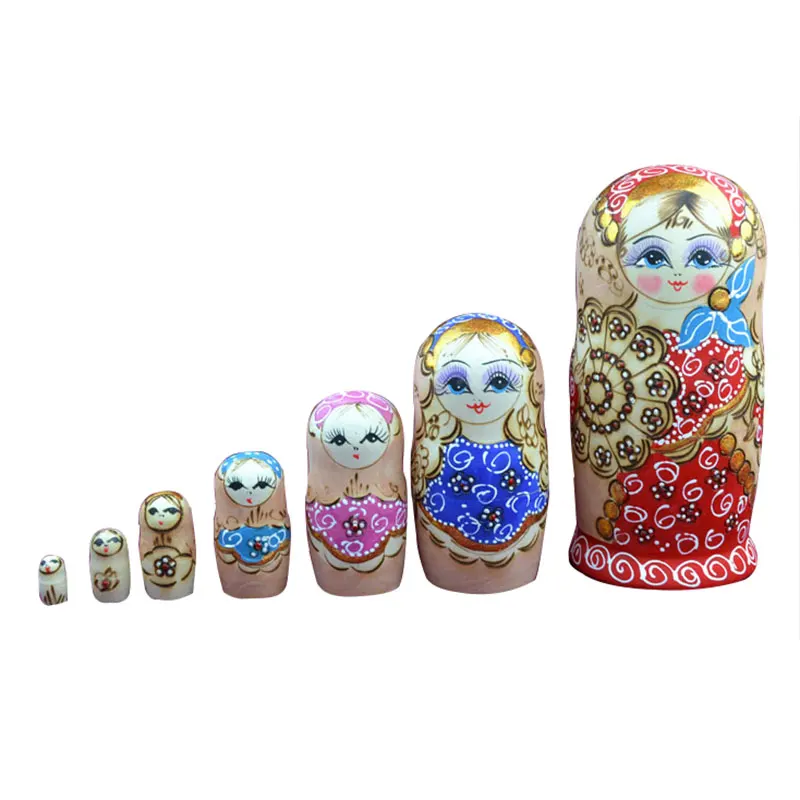 

7pcs/1 set Popular Russian Matryoshka Dolls Colorful Nesting Doll Wooden Crafts Child Kid Birthday Gifts @ZJF