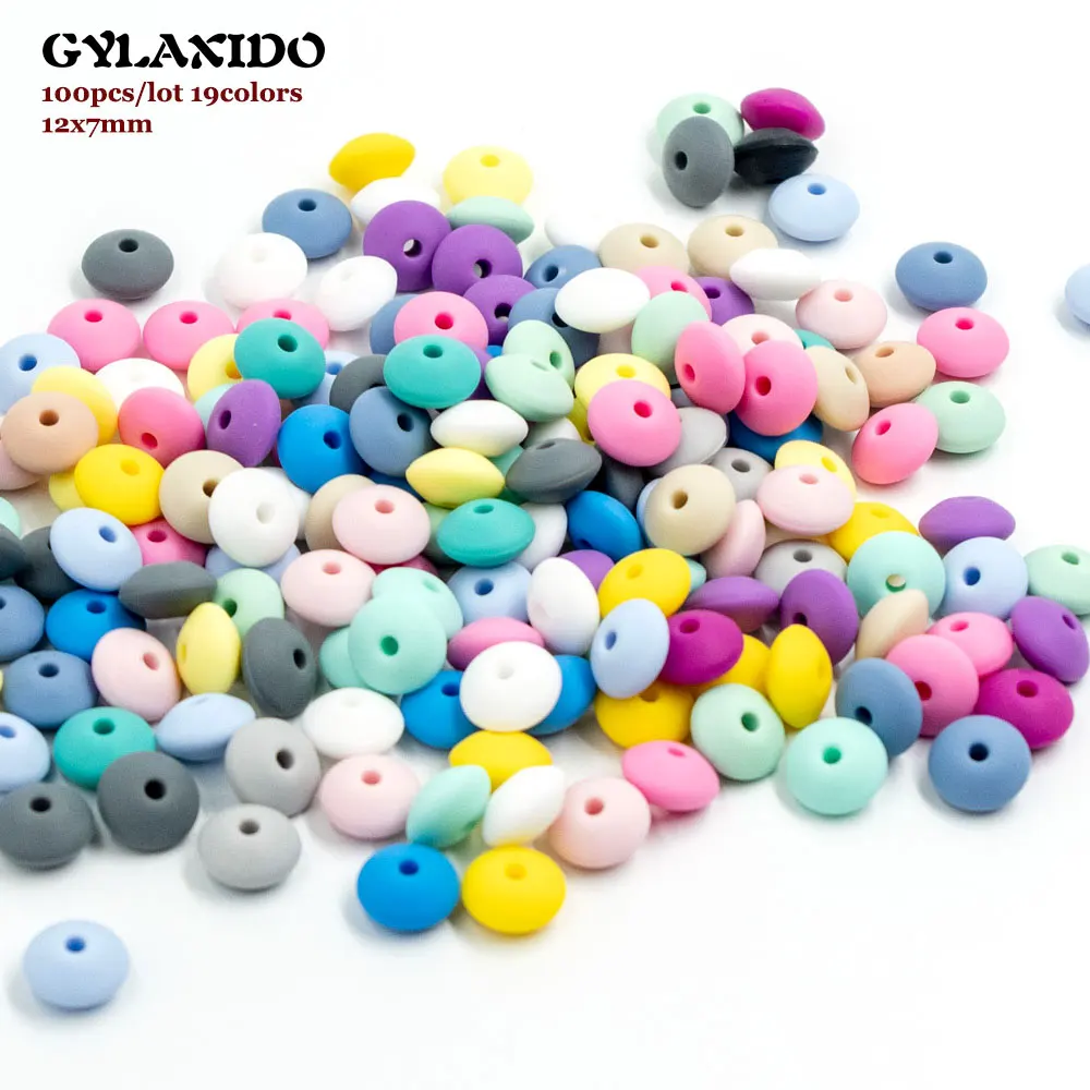 

100Pcs Baby Teething Toys Pearl Silicone Beads Lentil 12mm Bpa Free Silicone Teether Teething Necklace Jewelry Bead Baby Care