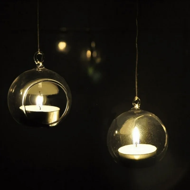 Glass Candlestick Night Lights Glass Candle Holder Romantic Dinner