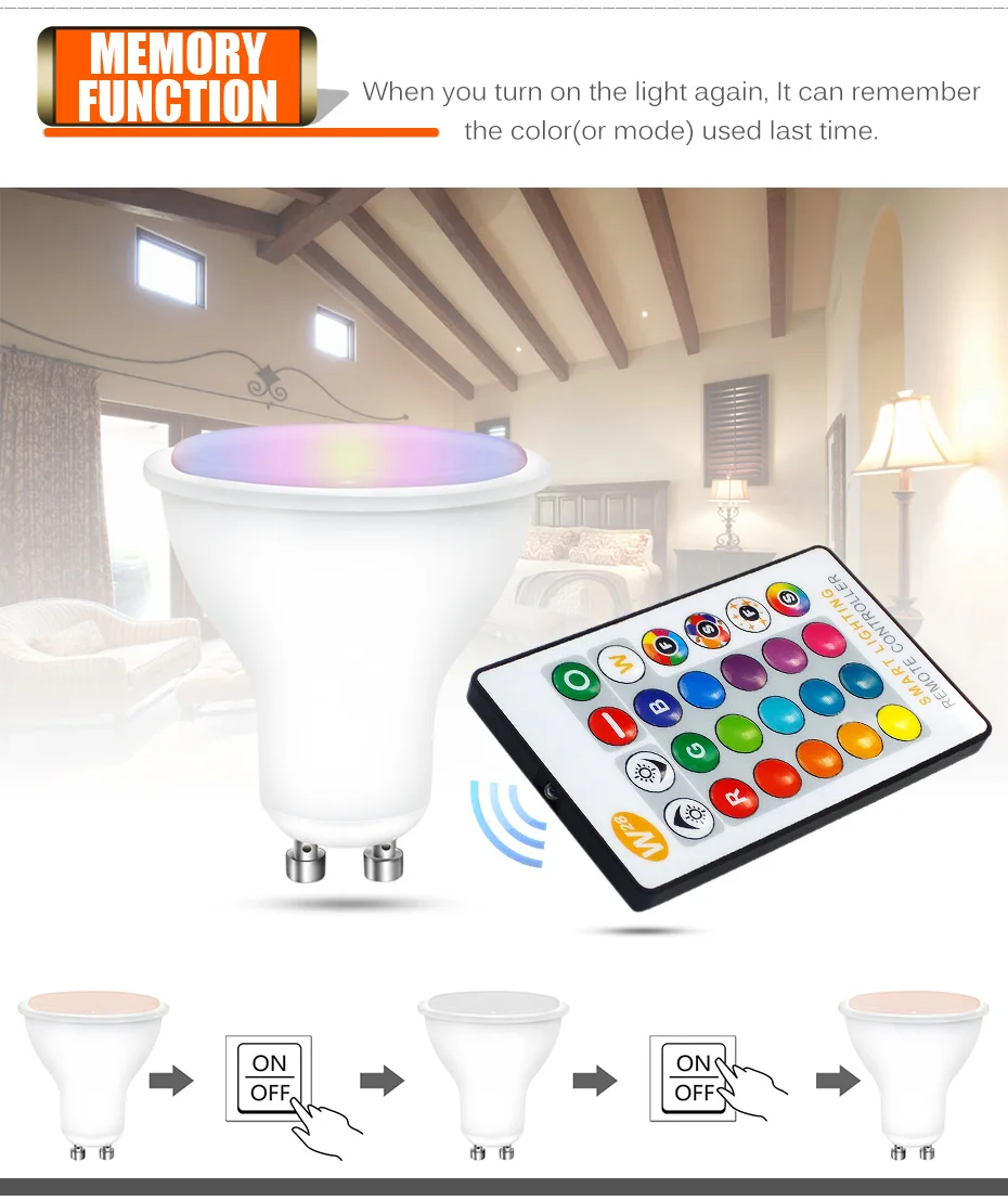 4.rgb led bulb gu10