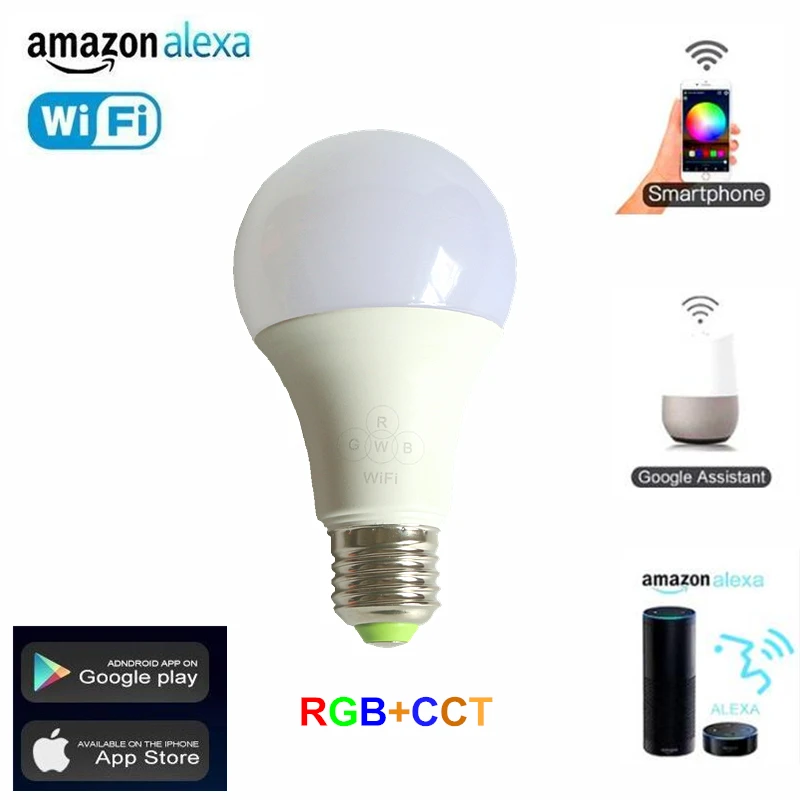 1 шт. IOS Android смартфон Magic Home APP WiFi Светодиодная лампа E27 6 5 Вт 110 В 220 цветовая