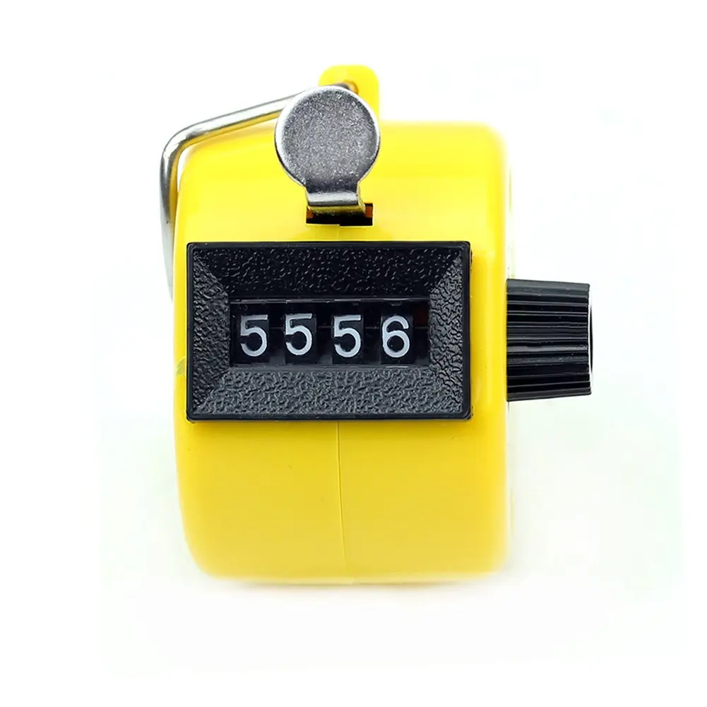 Высокое качество желтый цифровой Ручной Tally кликер 4 цифры число кликер счетчик