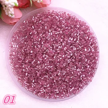 

DIY 2*2.5mm 800pcs/lot Czech Cylindrical Glass Bugle Beads European Seed Long Tube Two Hole Loose Beads For Jewelry Making #01