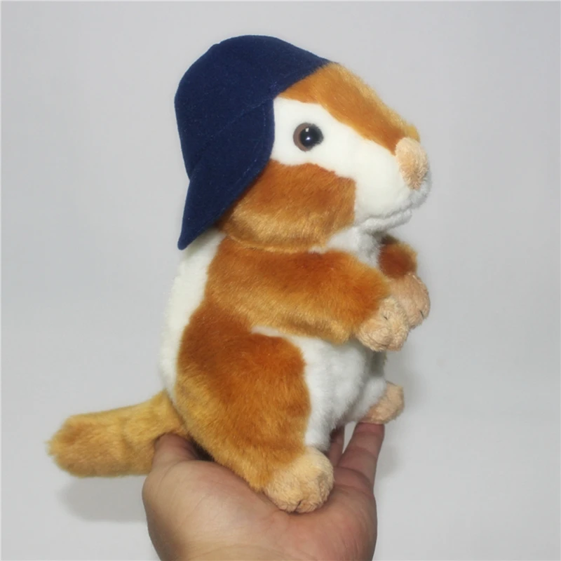 kawaii fashion realistic animal chipmunk plush doll mini animals Golden squirrel toy pet animal groundhog for kids gift 18cm DY50188(3)