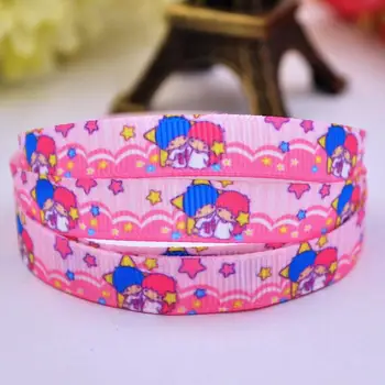 

3/8'' (9mm) Little twin stars Cartoon Character printed Grosgrain Ribbon party decoration satin ribbons A-00044 OEM 10 Yards