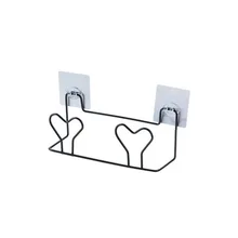  Bathroom seamless stickers double shoe rack wrought iron slippers shelf rack creative wall wall-mounted shoe storage rack 