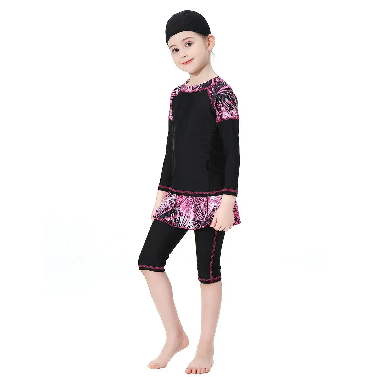 Muslim Kids Girls Islamic Full Cover Beachwear Burkini Modesty Swimwear Swimsuit