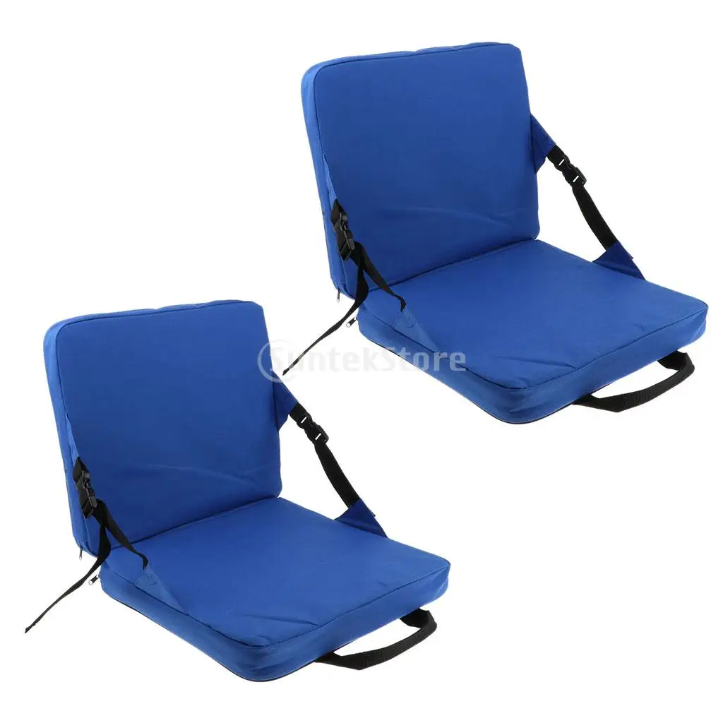 2pcs Rocking Chair Cushions Outdoor Folding Fishing Chair Seat & Back Pad with Foldable Handle Strap for Stadium Padding