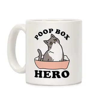 

Poop Box Hero White 11 Ounce Ceramic Coffee Mug