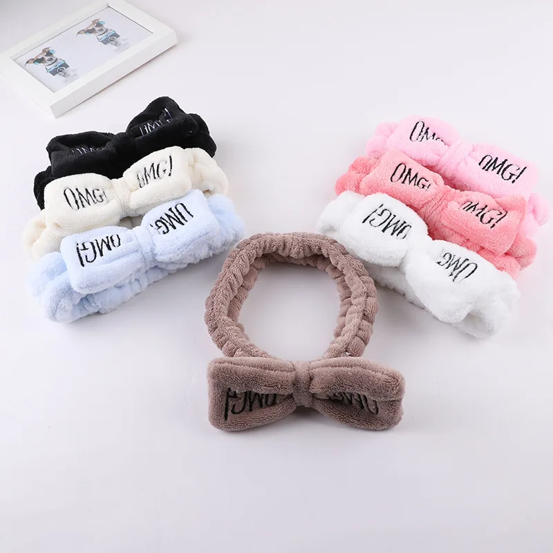 

Women's Butterfly Bow Hair Band Fashion OMG Letters Wash Headband Girls Headwear Hairbands Christmas Headbands