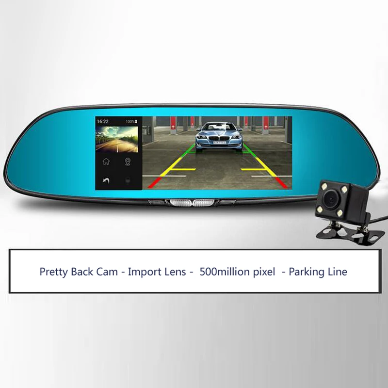 

6.5inch Two Split View Display HD1080P Car DVR Mirror Dual Lens G-Sensor Loop Recording parking dash cam