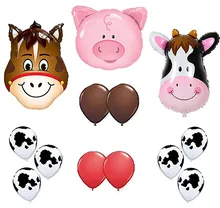 13 teile/los Geburtstag Dekoration 44*64cm Schwein Kuh Neddy Bauernhof Ballons für Bauernhof Tier Thema Party Kid Geburtstag partei Liefert