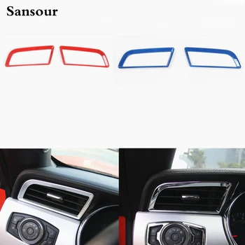 

Sansour 2PCS ABS Dash Board left & right vent decoration ring Cover Trim for Ford mustang 2015 2016